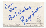 Benny Grant Signed Index Card Autograph Actress Lost In Yonkers