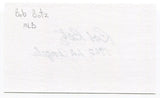 Bob Botz Signed 3x5 Index Card Autographed Baseball 1962 Los Angeles Angels