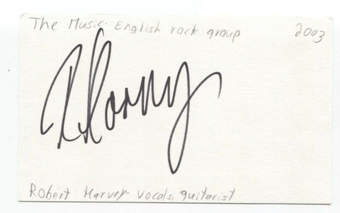 The Music - Robert Harvey Signed 3x5 Index Card Autographed Signature Band