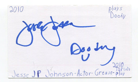 Jesse JP Johnson Signed 3x5 Index Card Autographed Actor Grease SpongeBob