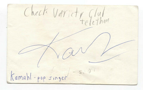 Kamahl Signed 3x5 Index Card Autographed Signature Singer