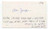 Alan Jacobs Signed 3x5 Index Card Autographed Signature Filmmaker Director