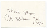 Peter Schabarum Signed 3x5 Index Card Autographed NFL Football SF 49ers