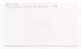 Richard E. Cole Signed 3x5 Index Card Autographed WWII Doolittle US Air Force