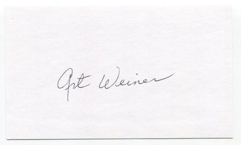 Art Weiner Signed 3x5 Index Card Autograph Football NFL New York Yanks CFHOF