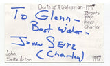 John Seitz (d.2005) Signed 3x5 Index Card Autographed Actor JFK Law And Order