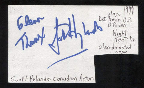 Scott Hylands Signed Cut 3x5 Index Card Autographed Signature Actor