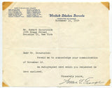 Walter F. George Signed Letter Autographed Signature Georgia Senator