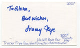 Tracey Frye Signed 3x5 Index Card Autographed Resident Director We Will Rock You