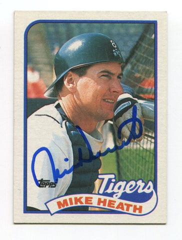 1989 Topps Mike Heath Signed Card Baseball MLB Autographed AUTO #743