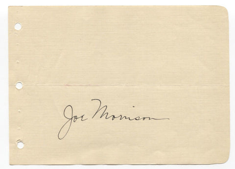 Joe Morrison Signed Album Page Autographed Signature 