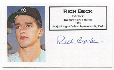 Ray Beck 3x5 Index Card Autographed Signature New York Giants NFL