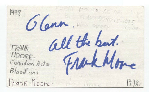 Frank Moore Signed 3x5 Index Card Autographed Signature Actor Giant Mine