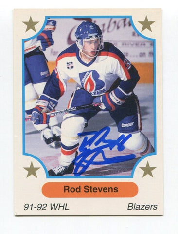 1991 7th Inning Sketch Rod Stevens Signed Card Hockey Autograph AUTO #82