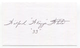 Wilford "Whizzer" White Signed 3x5 Index Card Autograph Football Chicago Bears