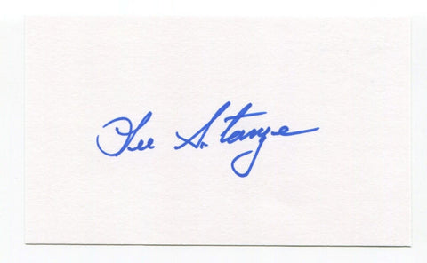 Lee Stange Signed 3x5 Index Card Autographed MLB Baseball Boston Red Sox