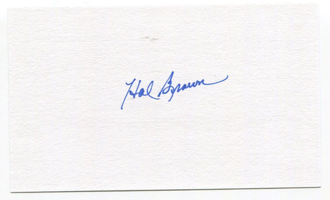 Hal Brown Signed 3x5 Index Card Autographed MLB Baseball Baltimore Orioles