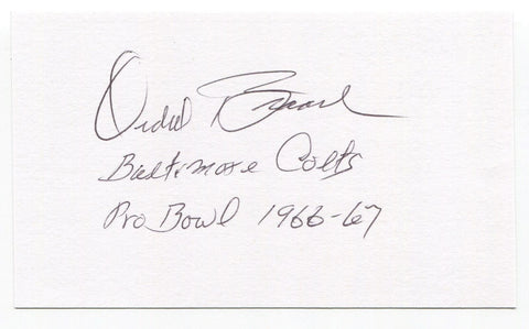 Ordell Braase Signed 3x5 Index Card Autographed  Baltimore Colts NFL ProBowl