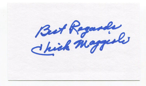 Chick Maggioli Signed 3x5 Index Card Autographed NFL Football 1943 Notre Dame