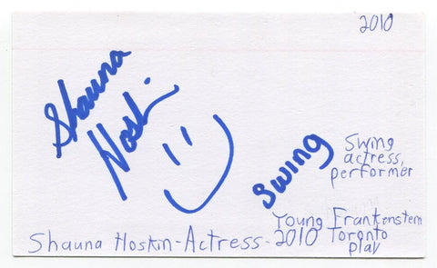 Shauna Hoskin Signed 3x5 Index Card Autographed Actress The Producers