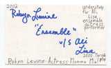 Robyn Levine Signed 3x5 Index Card Autographed Actress Mamma Mia