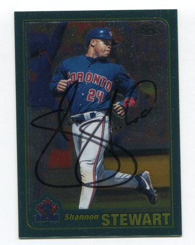 2001 Topps Chrome Shannon Stewart Signed Card Baseball Autographed AUTO #37