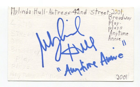 Mylinda Hull Signed 3x5 Index Card Autographed Actress Law And Order Blacklist