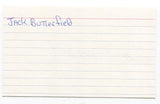 Jack Butterfield Signed 3x5 Index Card Autographed Hockey Executive Admin