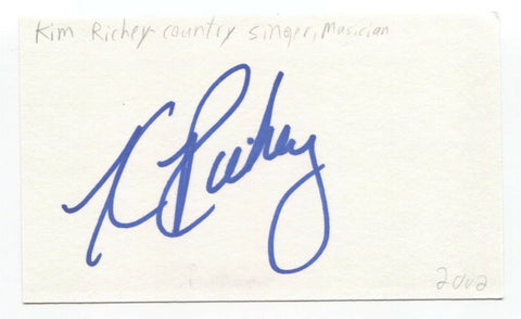 Kim Richey Signed 3x5 Index Card Autographed Signature Country Singer