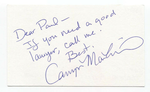 Camryn Manheim Signed 3x5 Index Card Autographed Signature Actress The Practice