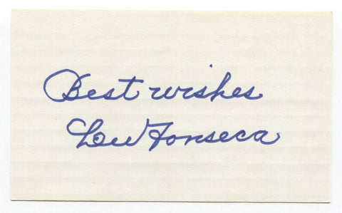 Lew Fonseca Signed 3x5 Index Card Baseball Autographed Signature
