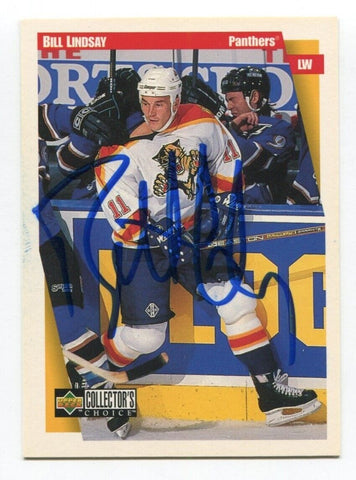 1997 Upper Deck Bill Lindsay Signed Card Hockey NHL AUTO #108 Panthers