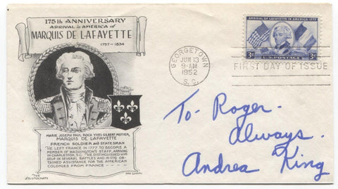 Andrea King Signed FDC First Day Cover Autographed Signature Vintage Actress