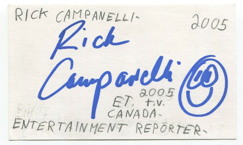 Rick Campanelli Signed 3x5 Index Card Autographed Canadian Personality VJ