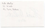 Keith Atherton Signed 3x5 Index Card Autographed Oakland Athletics World Series