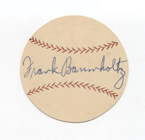 Frank Baumholtz Signed Paper Baseball Autographed Signature Chicago Cubs NBA