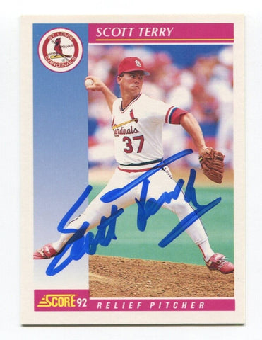 1992 Score Scot Terry Signed Card Baseball Autograph AUTO #219