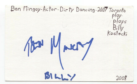 Ben Mingay Signed Index 3x5 Card Autographed Signature Actor Wonderland