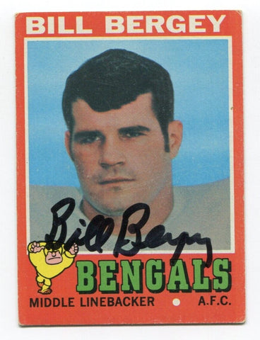 1971 Topps Bill Bergey Signed NFL Football Card Autographed AUTO #155