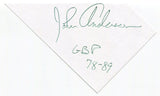 John Anderson Signed 3x5 Index Card Autographed Green Bay Packers NFL 