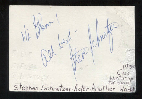 Stephen Schnetzer Signed Cut 3x5 Index Card Autographed Signature Actor