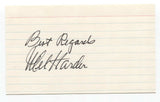 Mel Harder Signed 3x5 Index Card Baseball Autographed Signature 