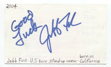 Jebb Fink Signed 3x5 Index Card Autographed Signature Comedian Comic Actor