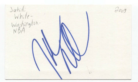 Jahidi White Signed 3x5 Index Card Autographed Signature Basketball Wizards