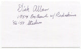 Dick Alban Signed 3x5 Index Card Autograph Washington Redskins Pro-Bowl 1954