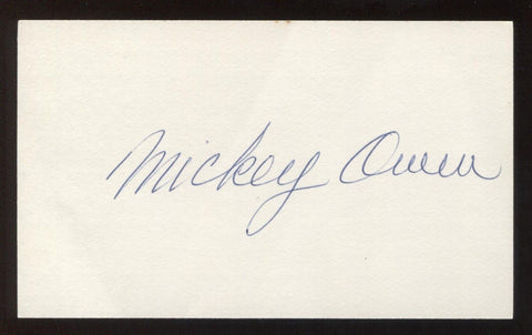 Mickey Owen Signed 3x5 Index Card Vintage Autographed Baseball Signature