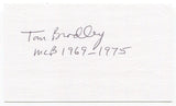 Tom Bradley Signed 3x5 Index Card Autographed Baseball 1969 California Angels