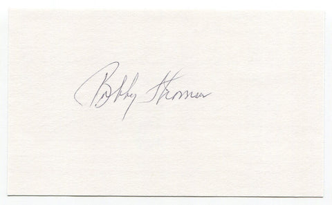 Bobby Thomson Signed 3x5 Index Card Autograph Baseball MLB 1951 New York Giants