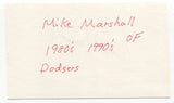 Mike Marshall Signed 3x5 Index Card Autographed MLB Baseball Los Angeles Dodgers