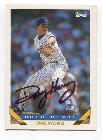 1993 Topps Doug Henry Signed Card Baseball MLB Autograph MLB AUTO #343